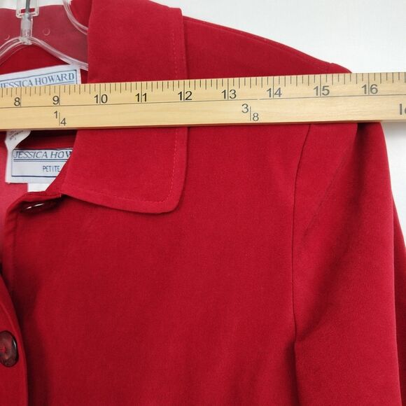 VTG Jessica Howard Suit Dress & Jacket Women's 6 Red Button-Up New Old Stock - Picture 10 of 16